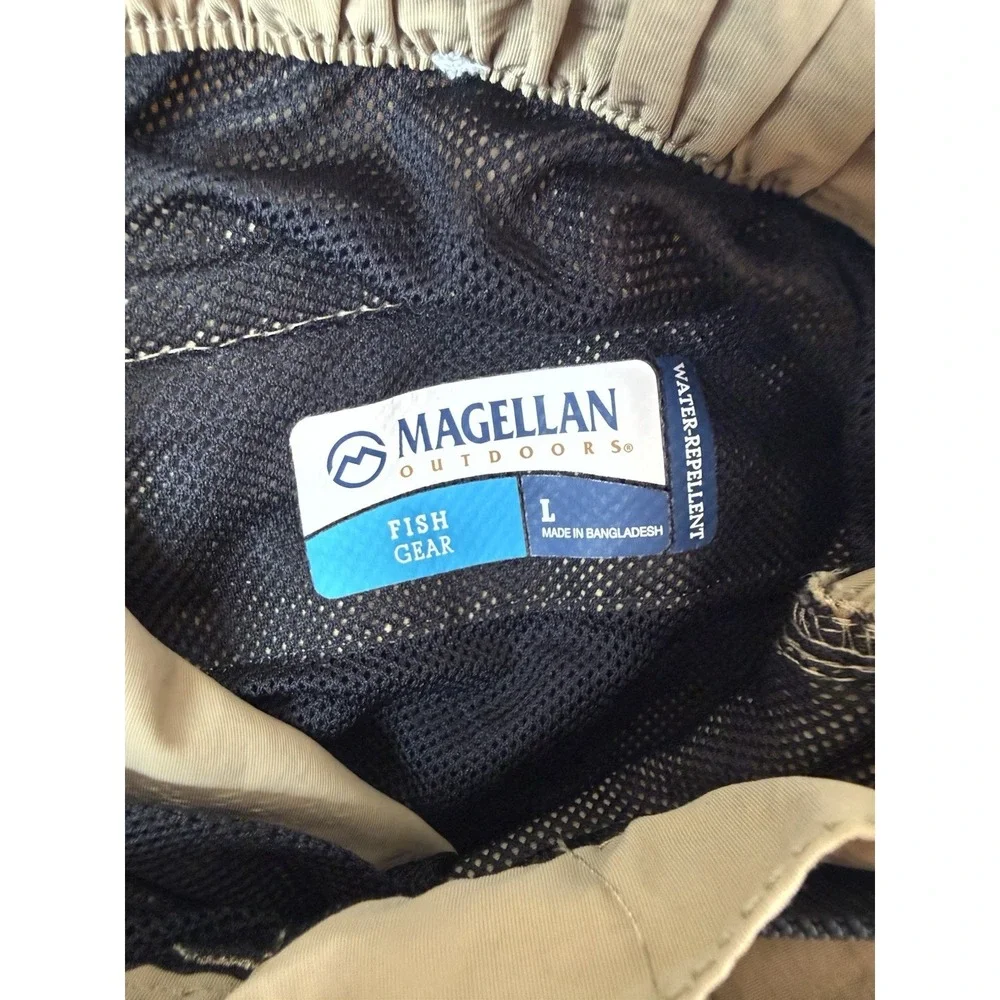 Magellan Outdoors Fish Gear Men's Zip-Off Cargo Pants Water Repellent Size L Tan